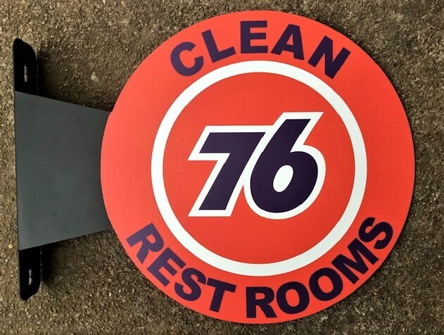 76 clean rest room FLANGE SIGN