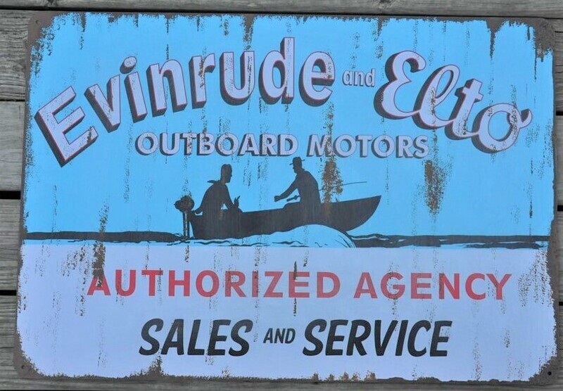 Retro EVINRUDE ELTO sign