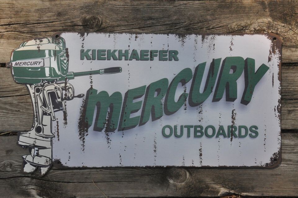 Retro KIEKHAEFER MERCURY OUTBOARDS sign