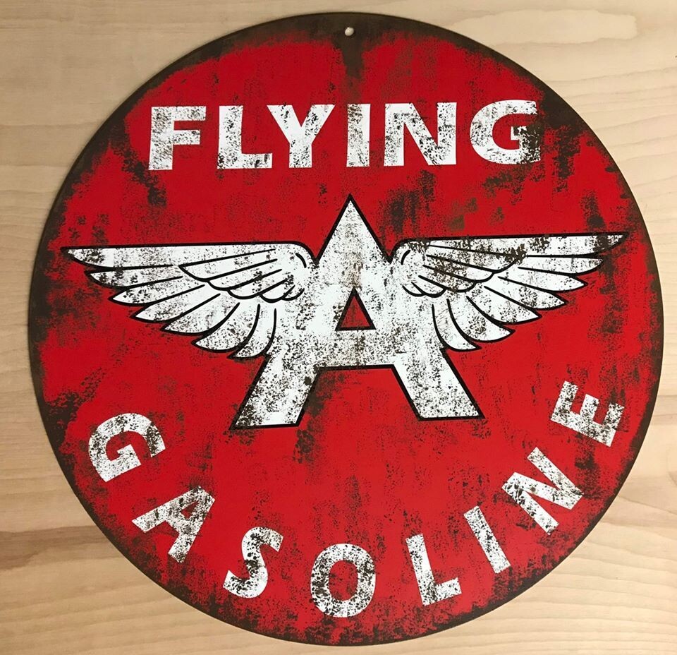 retro FLYING A GASOLINE SIGN