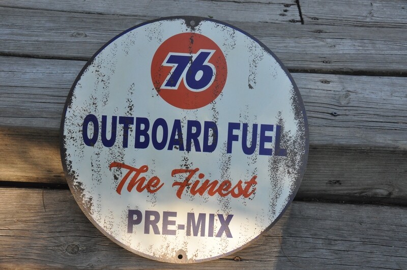 RETRO  76 OUTBOARD FUEL SIGN