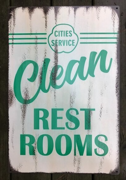 Retro CITIES SERVICE &quot;CLEAN REST ROOMS&quot; sign
