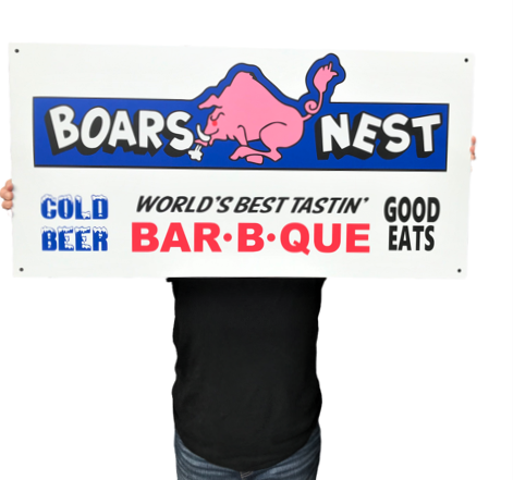 BOARS NEST BBQ SIGN