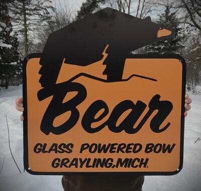 Retro BEAR ARCHERY GLASS POWERED sign