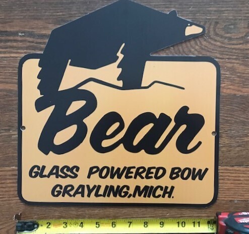Retro BEAR ARCHERY GLASS POWERED sign