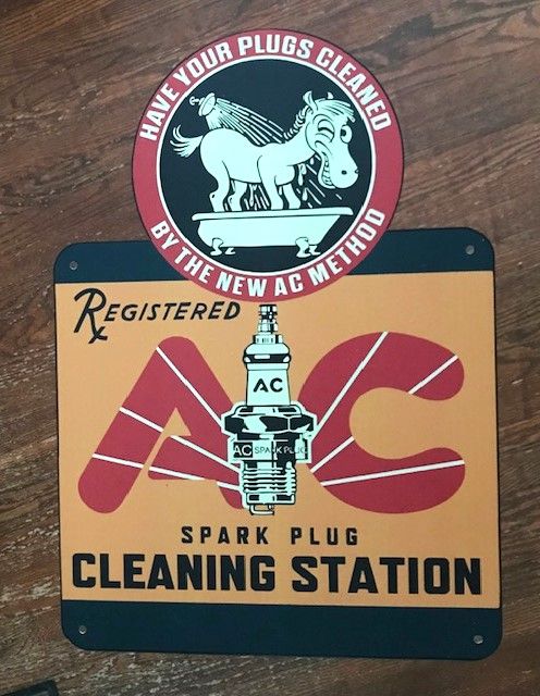 AC SPARK PLUG CLEANING SIGN