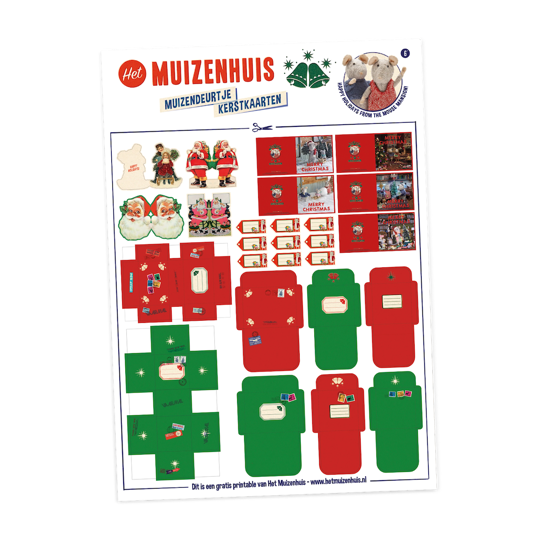 GRATIS kerstkaarten knipvel zelf af te printen