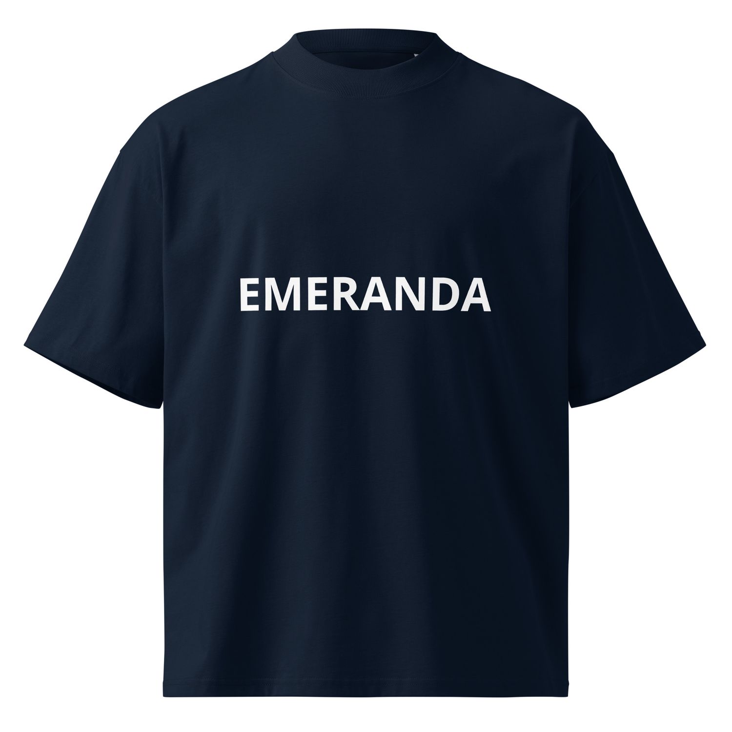 Unisex organic oversized high neck t-shirt