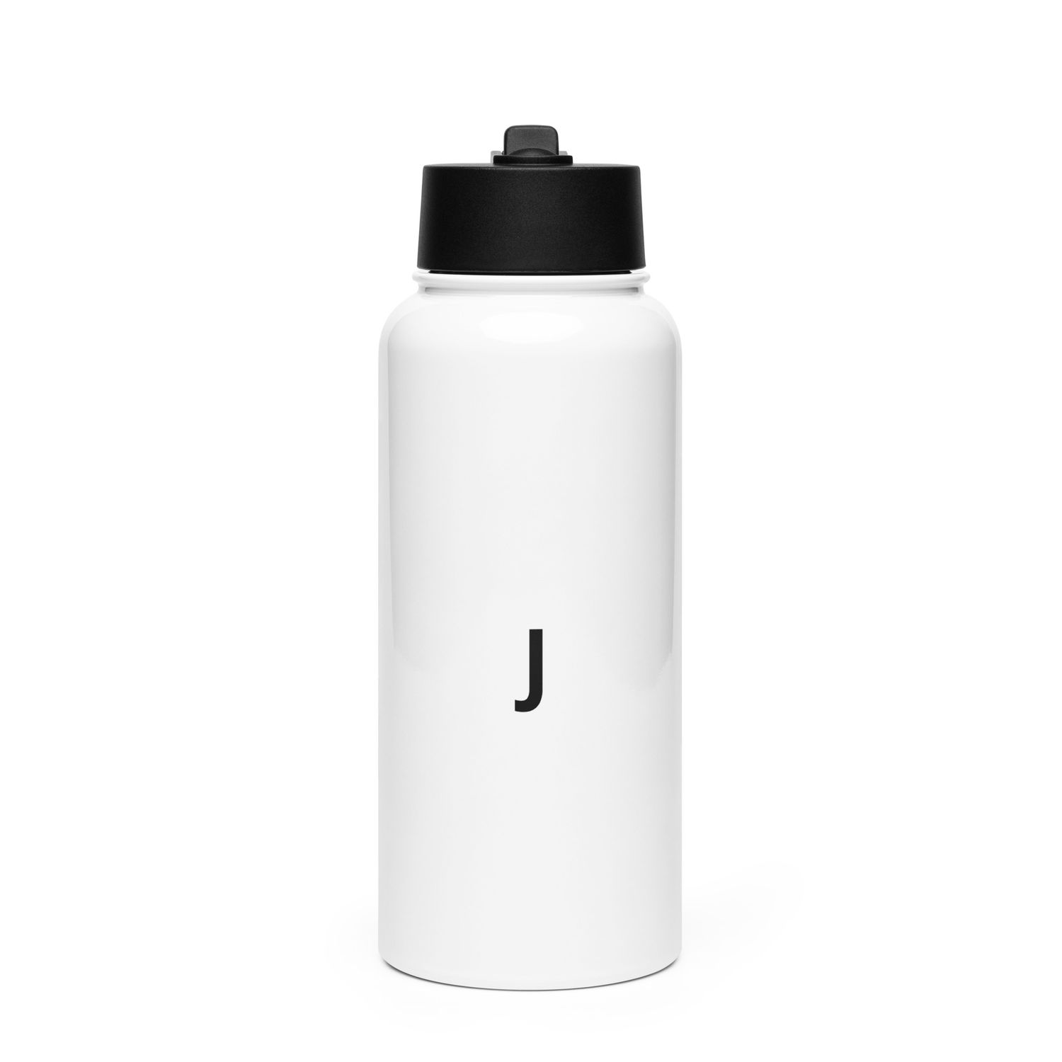 Stainless steel water bottle with a straw lid