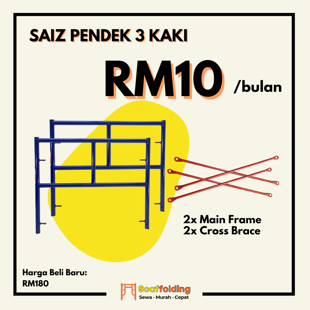 Set Pendek 3 Kaki - 2x Frame Pendek, 2x Cross Brace Set Pendek 3 Kaki - 2x Frame Pendek, 2x Cross Brace