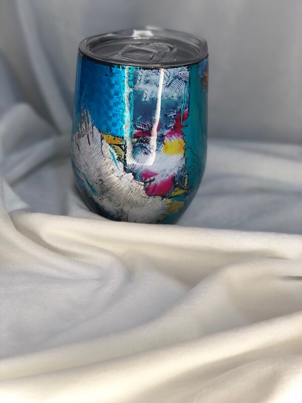 Graffiti Blue Wine Tumbler