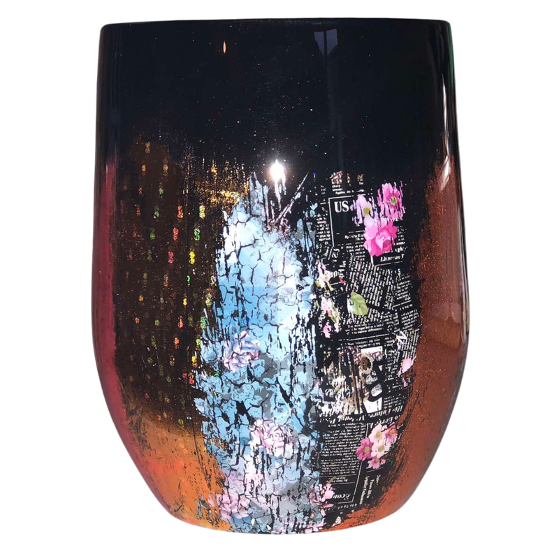 Wine Tumbler - Gold and Pink