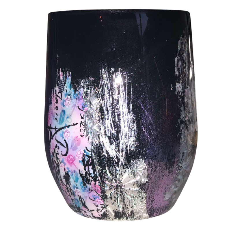 Wine Tumbler - Purple and Silver