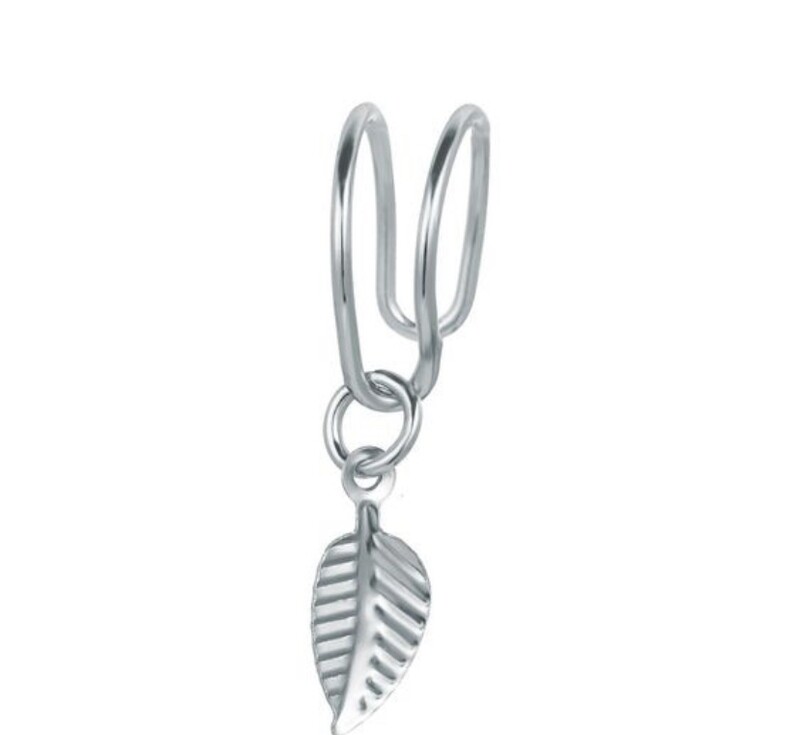 Clip à oreille feuille argent