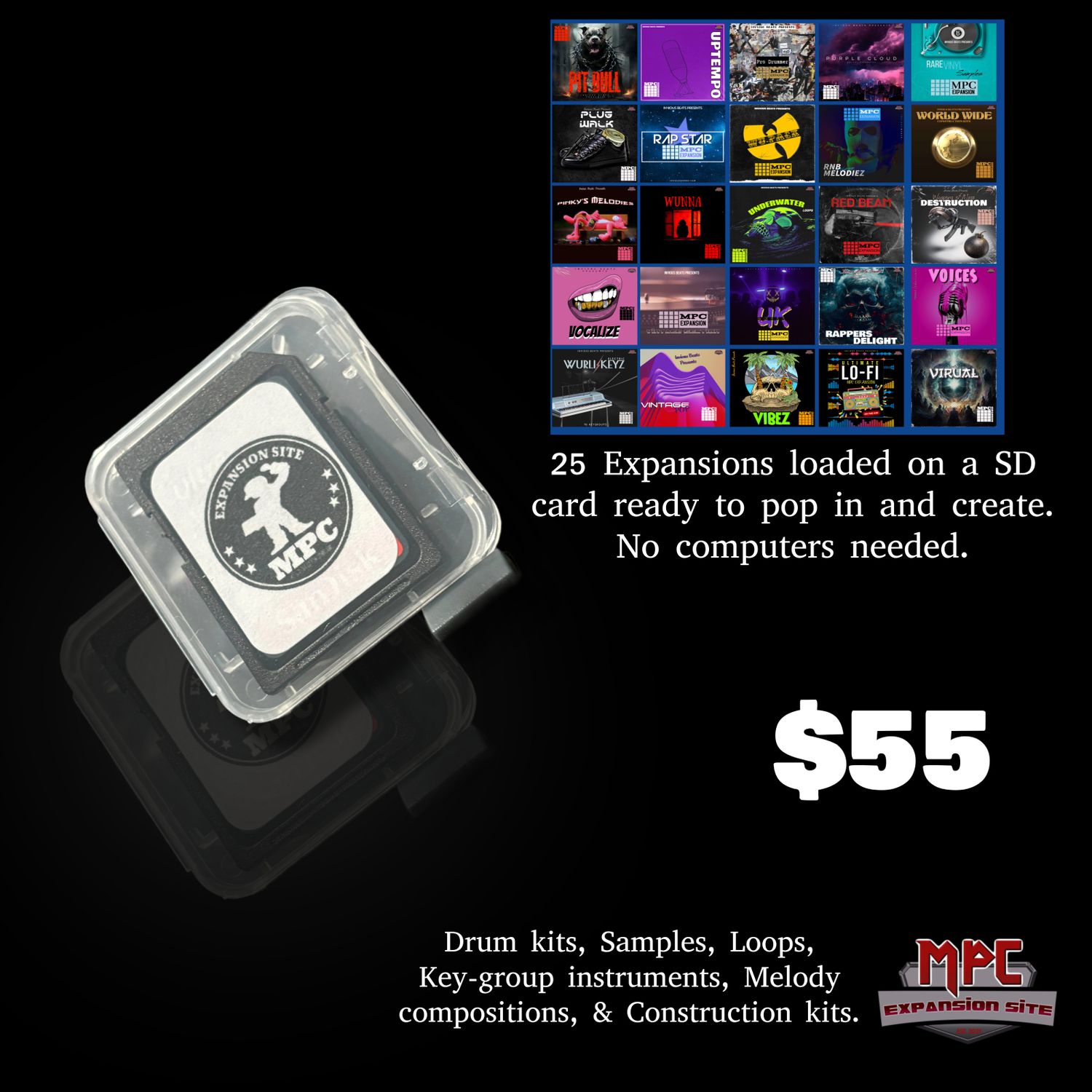 Mpc Expansion SD Card &#39;25pack Bundle&#39; by Invious