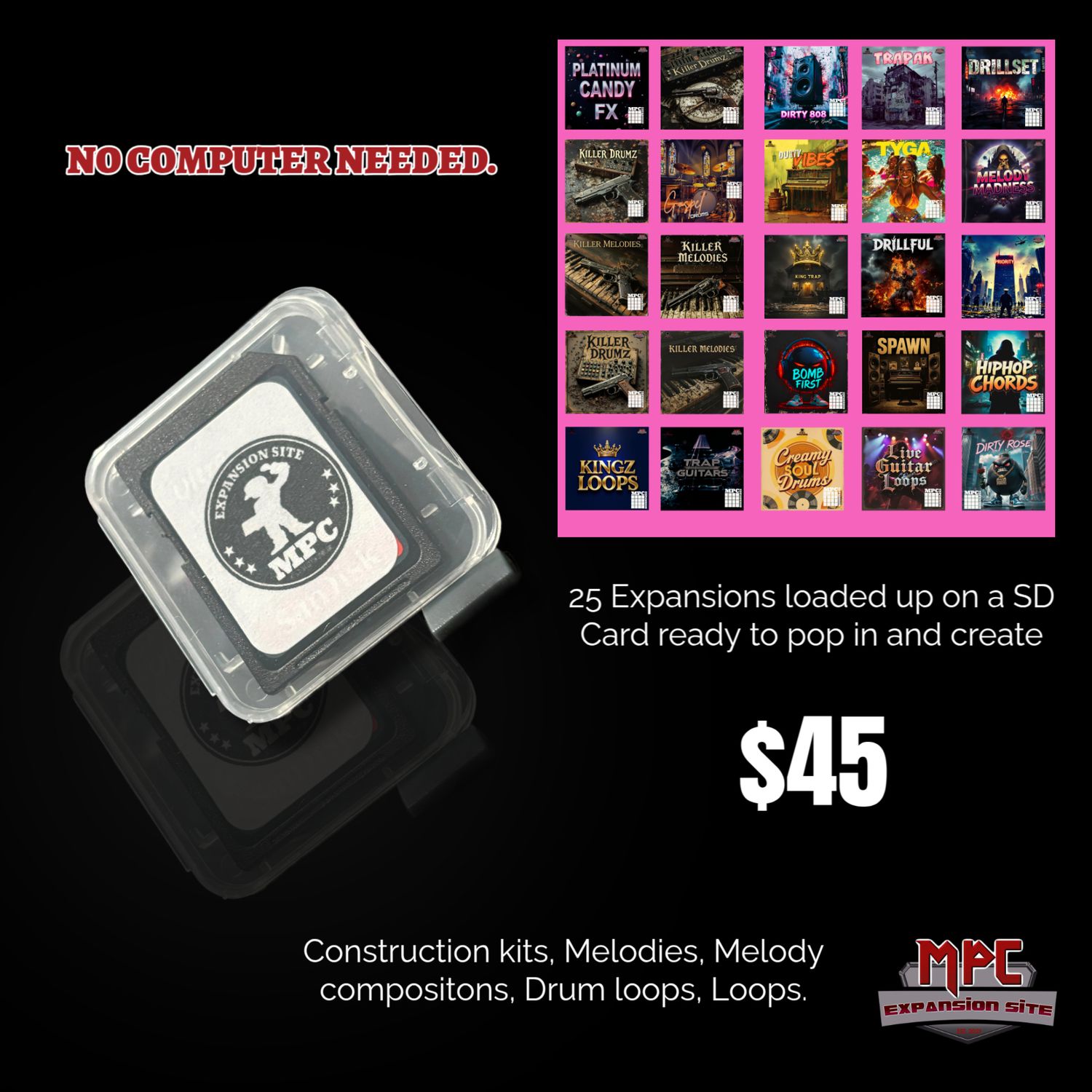 Mpc Expansion SD Card &#39;25pck Bundle&#39; by Invious