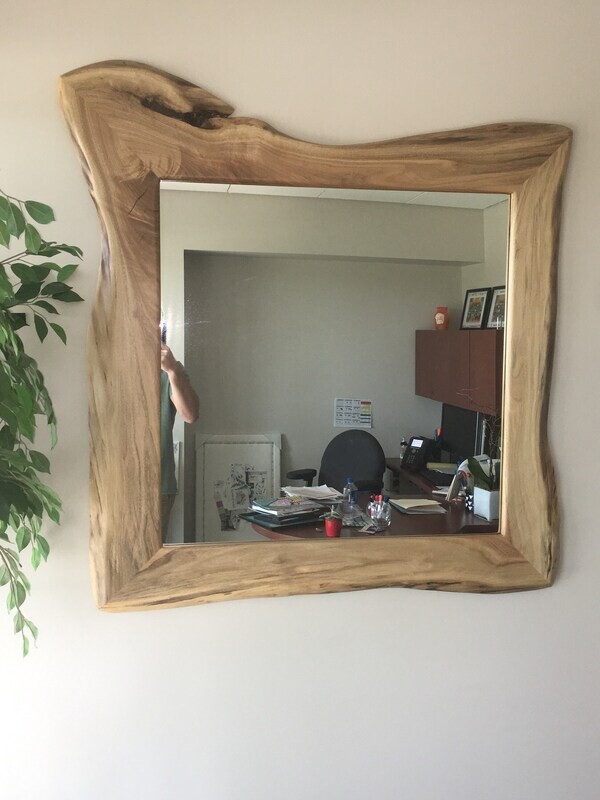 Oak mirror