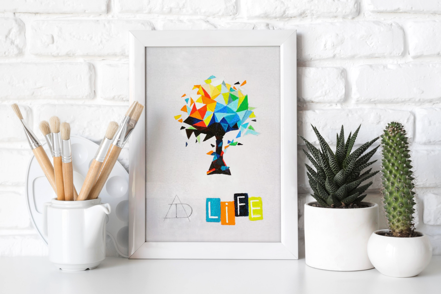 Life Colourful Tree Modern art Abstract Original Hand Painted Framed