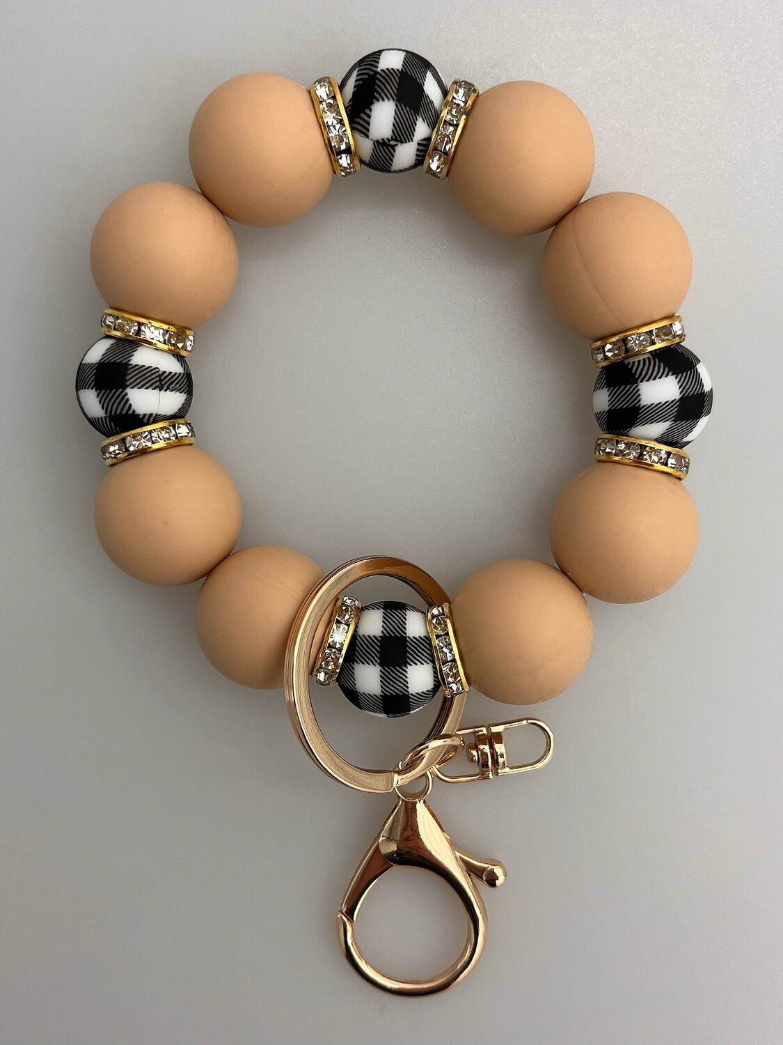 Coffee Beaded Wristlet