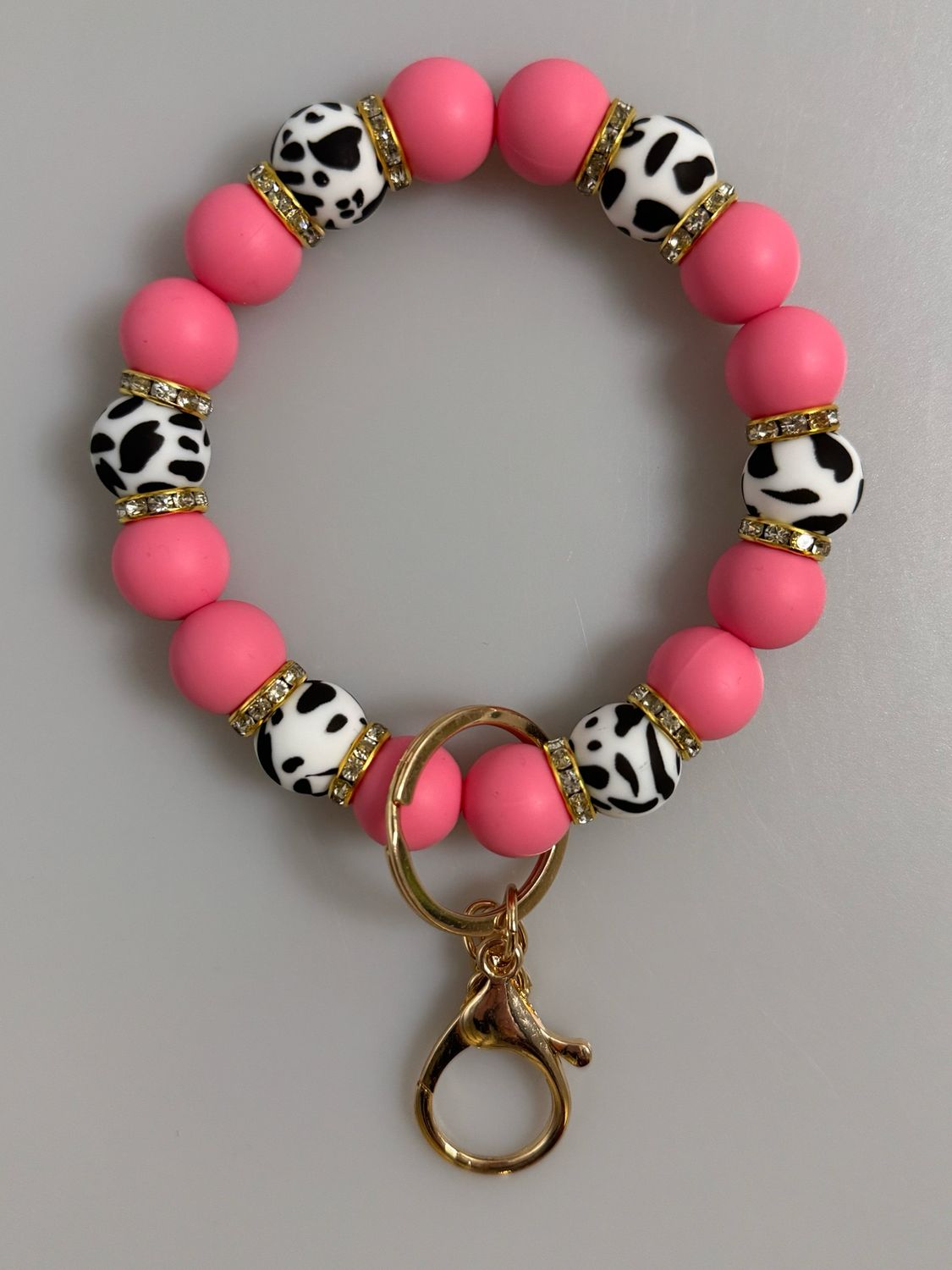 Strawberry Milk Beaded Wristlet