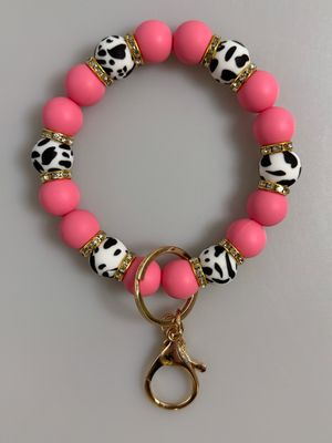 Strawberry Milk Beaded Wristlet
