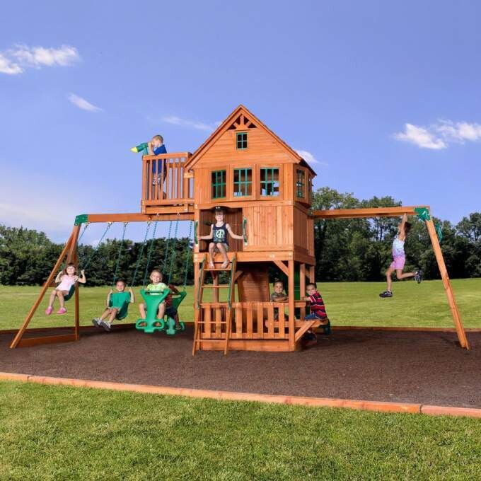 SKYFORT II WOODEN SWING SET