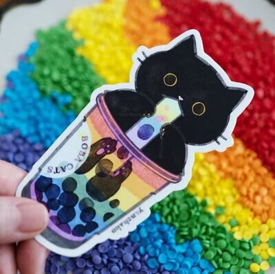 Boba Cats Sticker - Rainbow Pride