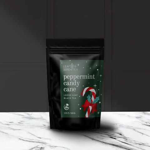  1 oz - Peppermint Candy Cane Loose Leaf Tea