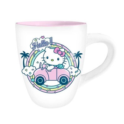 Hello Kitty Rainbow Car 25 oz Jumbo Curved Ceramic Mug - Silver Buffalo