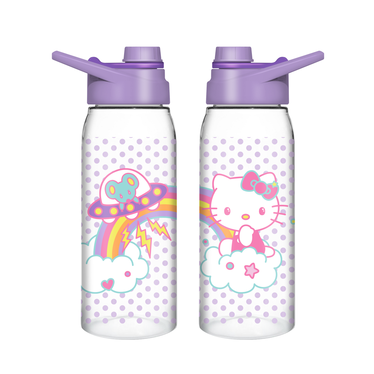 Hello Kitty 28 oz Water Bottle with Screw Lid - Silver Buffalo