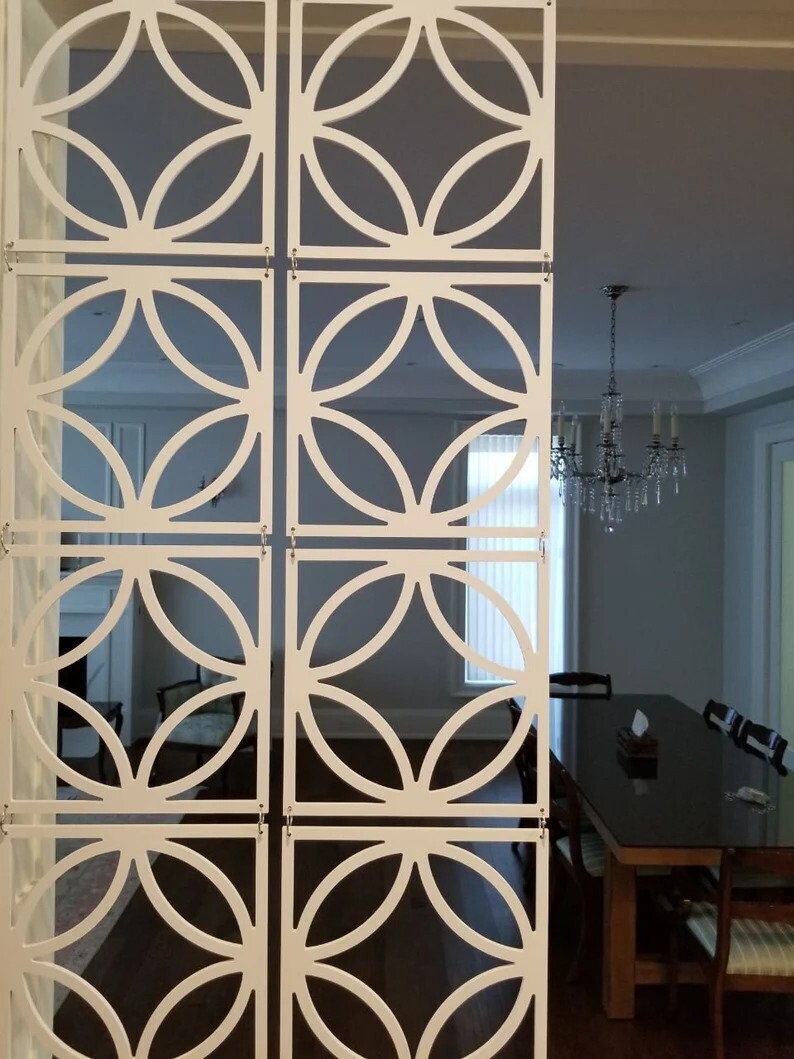 Quatrefoil Design PVC Hanging Room Divider, Wall Cover, Privacy Screens