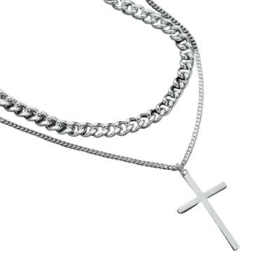 Cholet  Necklace Layered with Cross