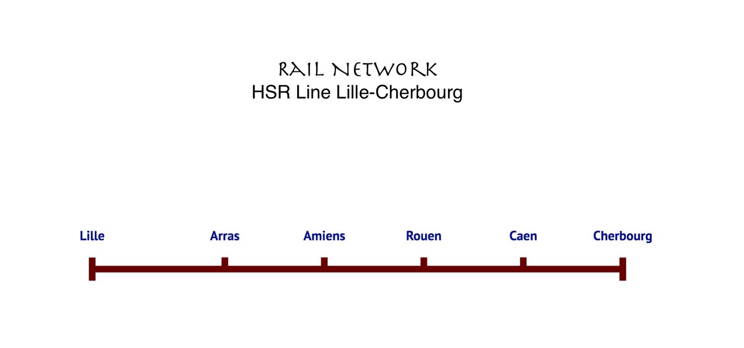 HSR Line Lille-Arras-Amiens-Rouen-Caen-Cherbourg