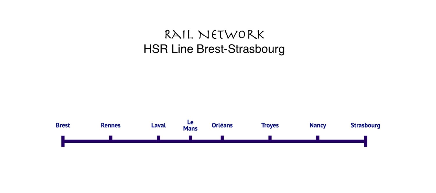 HSR Line Brest-Rennes-Laval-Le Mans-Orléans-Troyes-Nancy-Strasbourg