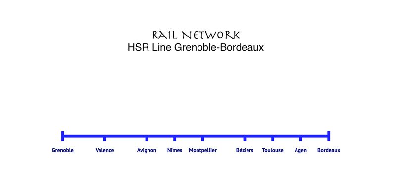 HSR Line Grenoble-Valence-Avignon-Nîmes-Montpellier-Béziers-Toulouse-Agen-Bordeaux