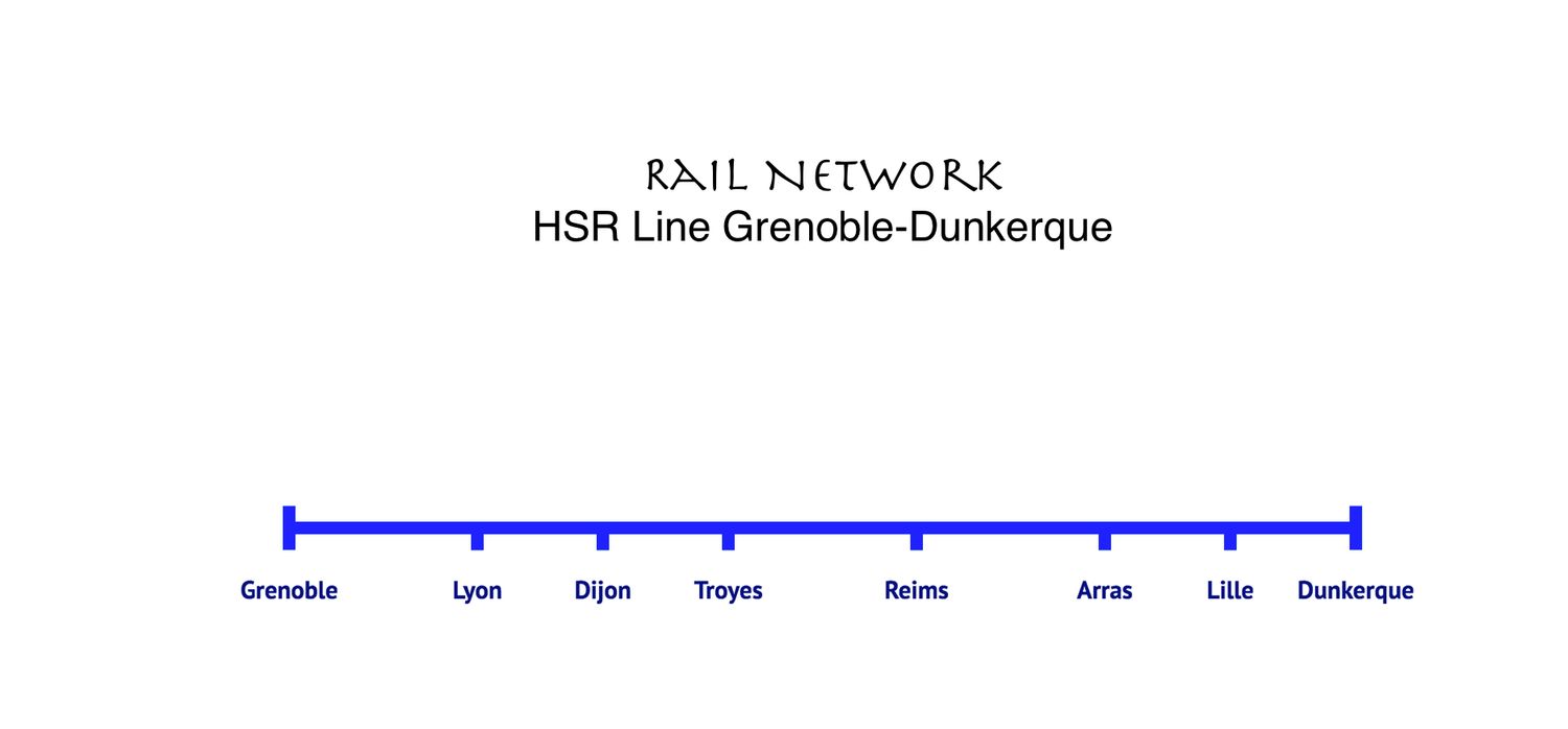 HSR Line Grenoble-Lyon-Dijon-Troyes-Reims-Arras-Lille-Dunkerque