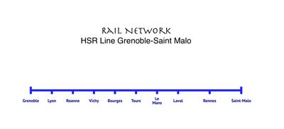 HSR Line Grenoble-Lyon-Roanne-Vichy-Bourges-Tours-Le Mans-Laval-Rennes-Saint Malo