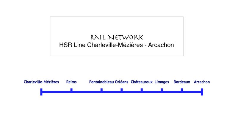 HSR Line Charleville Mézières-Reims-Fontainebleau-Orléans-Châteauroux-Limoges-Bordeaux-Arcachon