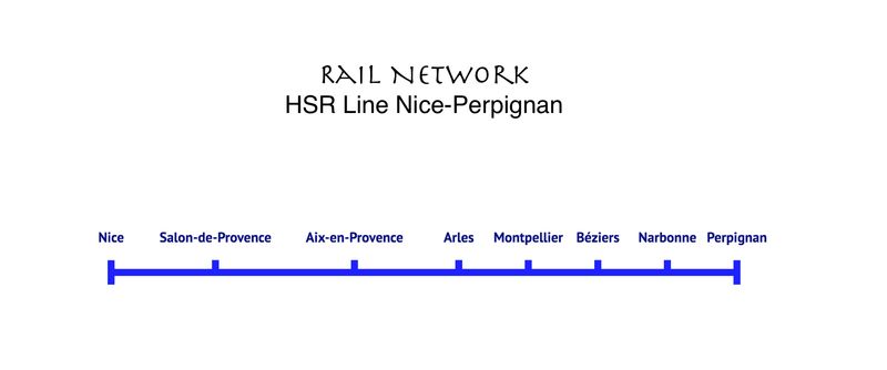 HSR Line Nice-Salon de Provence-Aix en Provence-Arles-Montpellier-Béziers-Narbonne-Perpignan