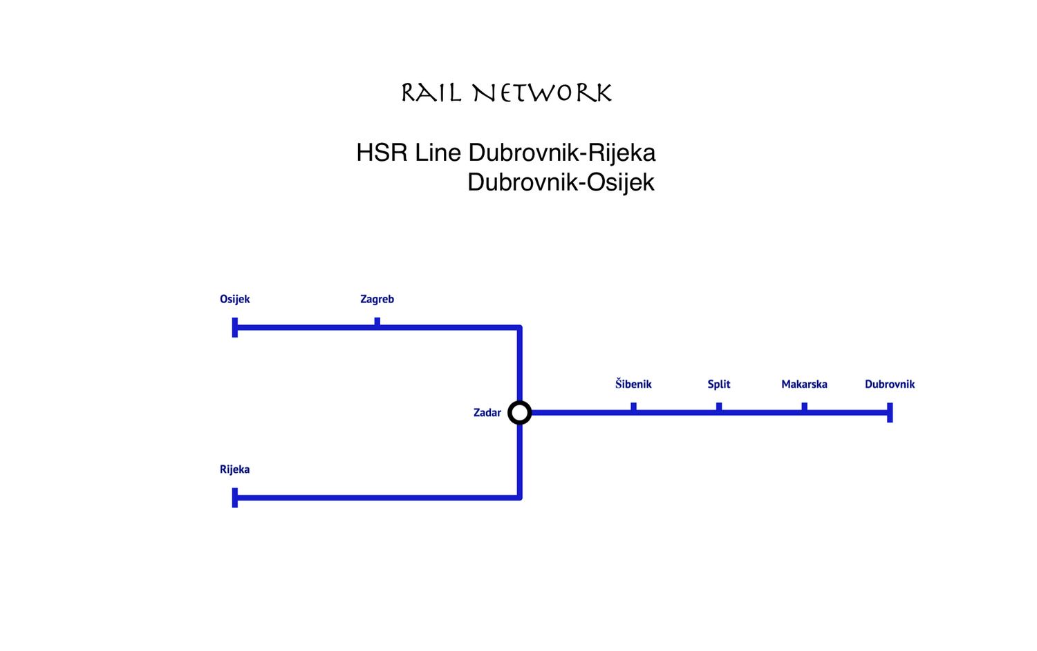 HSR Line Dubrovnik-Rijeka-Osijek