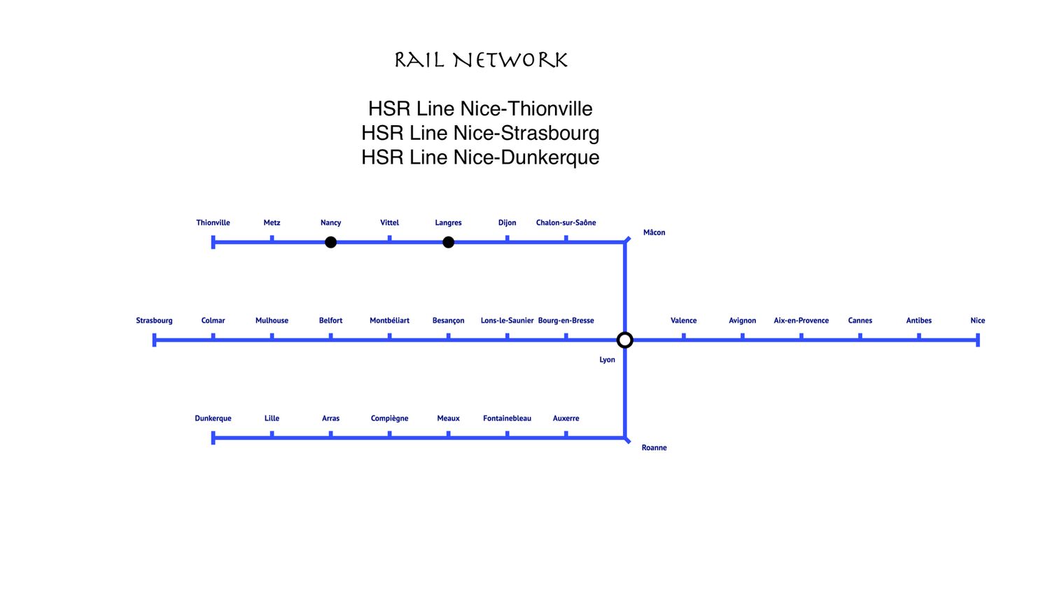 HSR Line Nice-Thionville-Strasbourg-Dunkerque