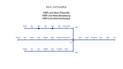 HSR Line Nice-Thionville-Strasbourg-Dunkerque