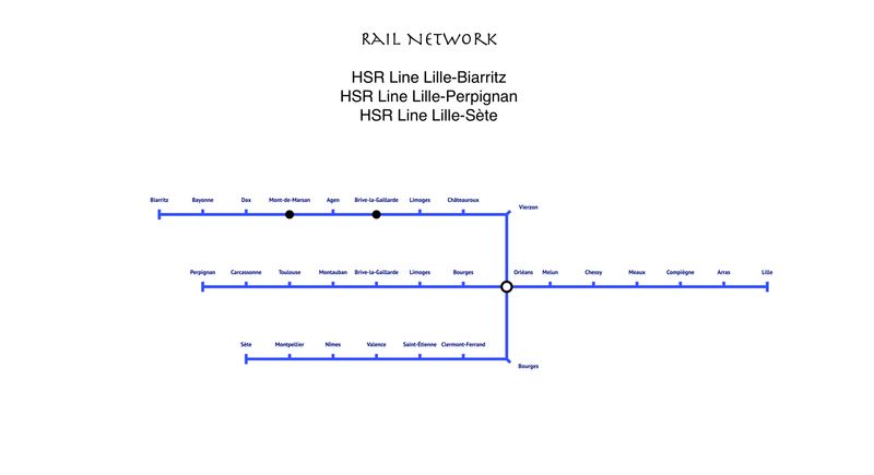 HSR Line Lille-Biarritz-Perpignan-Sète