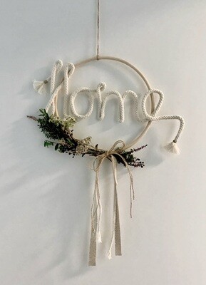Türkranz &quot;Home&quot; mit Trockenblumen