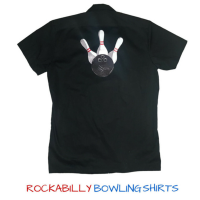 Classic Black Retro Bowling Shirt Ten pin Classic Black Retro Bowling Shirt Ten pin