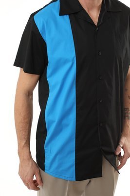 Men's Rockabilly Bowling Shirt DAVID (Blue) Men's Rockabilly Bowling Shirt DAVID (Blue)