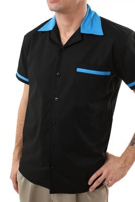 Retro Bowling Shirt King pin Paulie (Blue) Retro Bowling Shirt King pin Paulie (Blue)