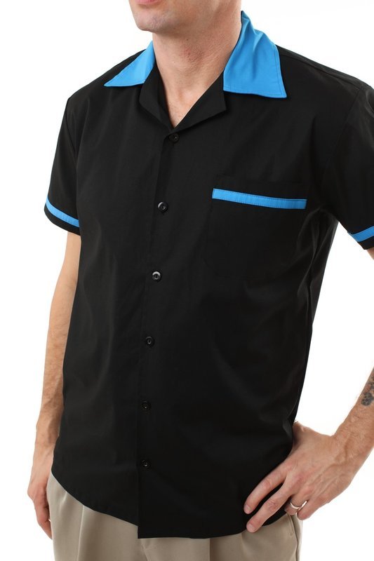 Retro Bowling Shirt King pin Paulie (Blue) Retro Bowling Shirt King pin Paulie (Blue)