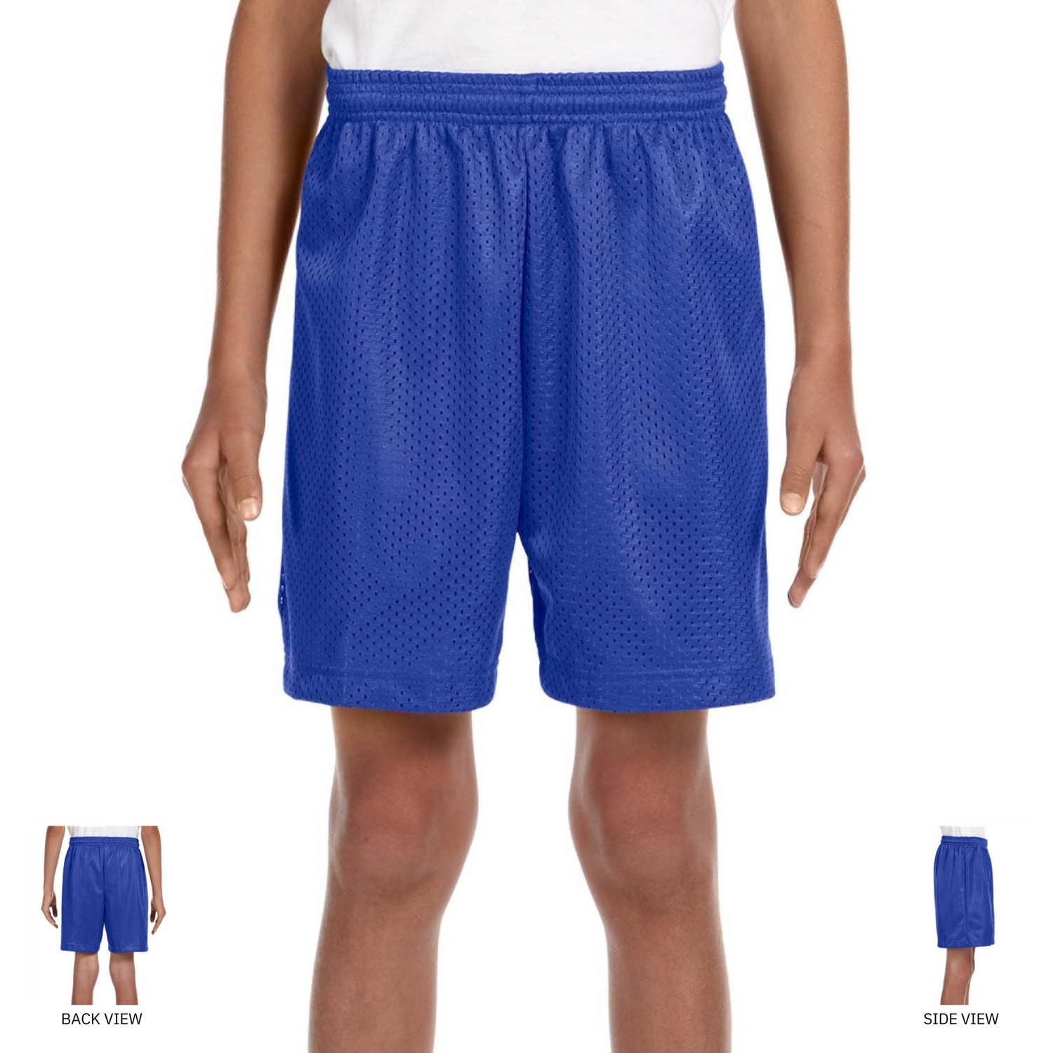 A4 Youth Six Inch Inseam Mesh Short NB5301 IN ROYAL BLUE