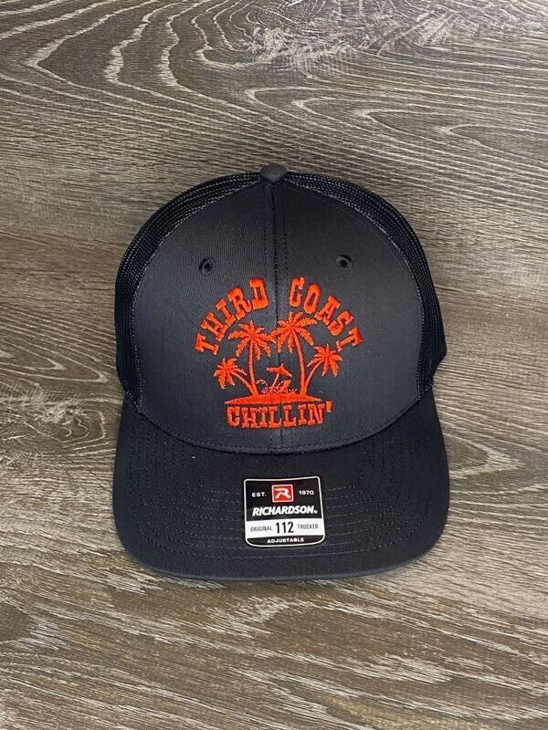 Richardson Hat - Black with Orange Logo